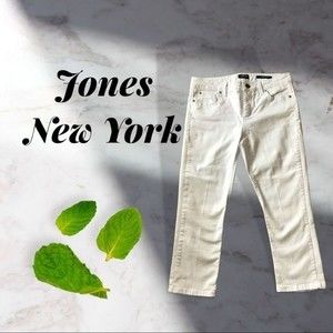JONES NEW YORK Bleeker Capri Classic Stretch White  5 Pocket Size 4